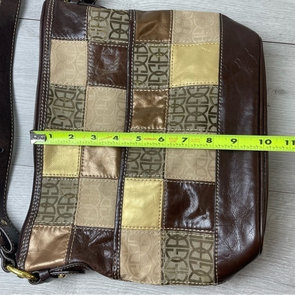 VINTAGE Giani Bernini Brown and Gold Patchwork Leather Hobo Shoulder bag - Picture 10 of 11